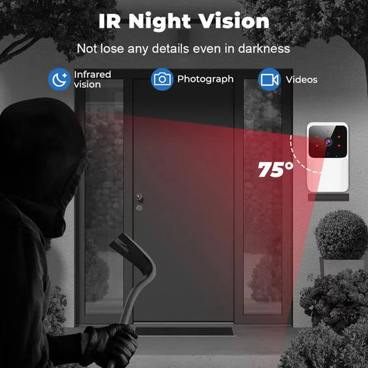 Wifi Door Bell with Camera and Two Way Audio Supported - vibesandgifts