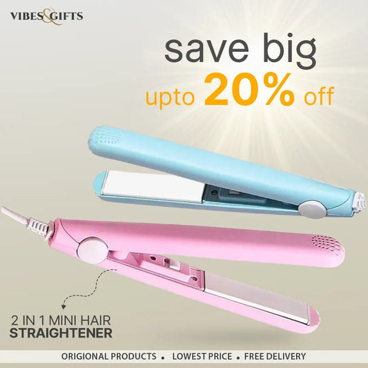 2 - in - 1 Mini Hair Straightener & Curler – Portable Hair Styling Tool for Travel - vibesandgifts