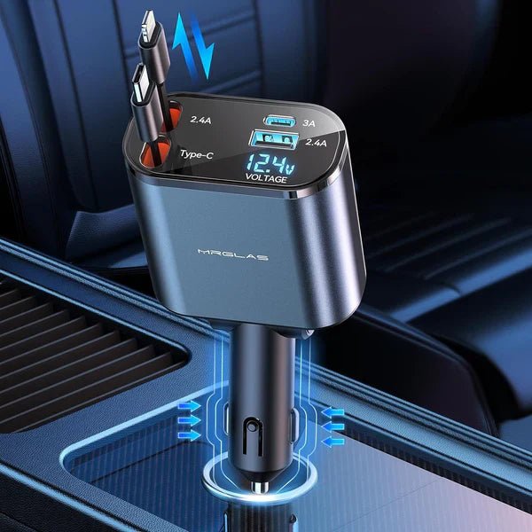 4 - In - 1 Retractable Car Charger - vibesandgifts