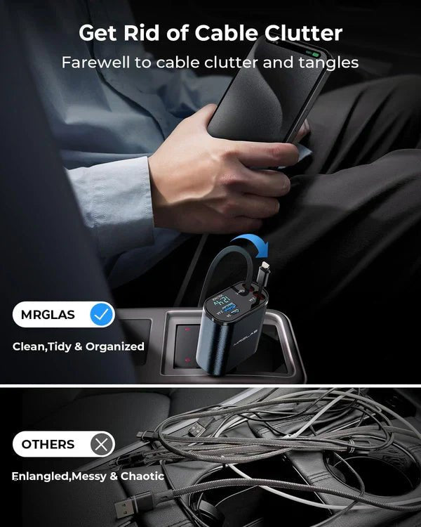 4 - In - 1 Retractable Car Charger - vibesandgifts