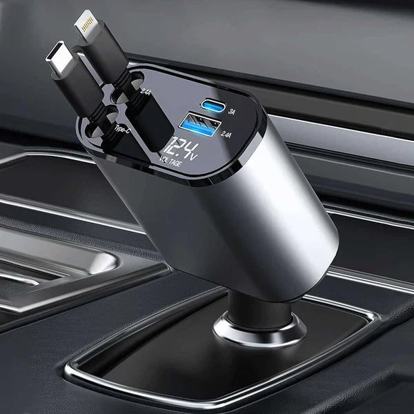 4 - In - 1 Retractable Car Charger - vibesandgifts