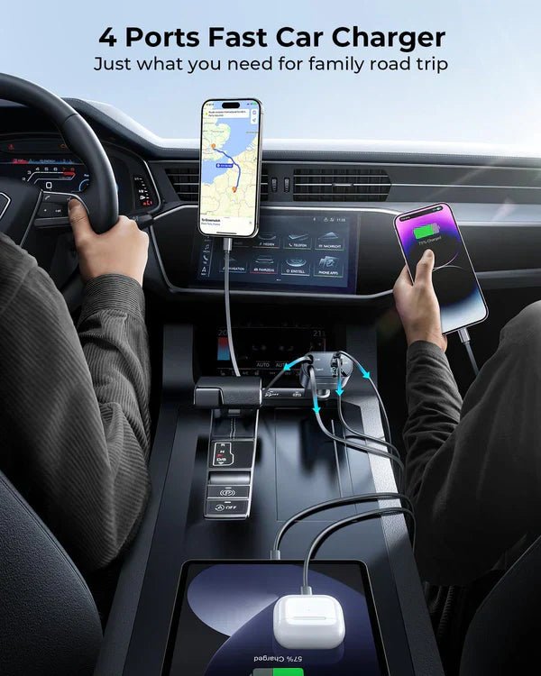 4 - In - 1 Retractable Car Charger - vibesandgifts