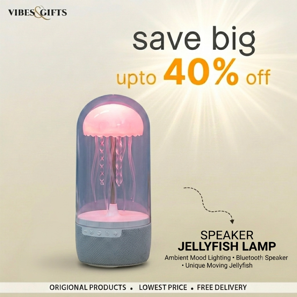 Jellyfish Lamp with Bluetooth Speaker